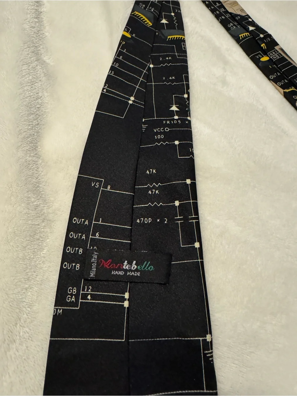 Black Novelty Computer Circuit Pattern Tie